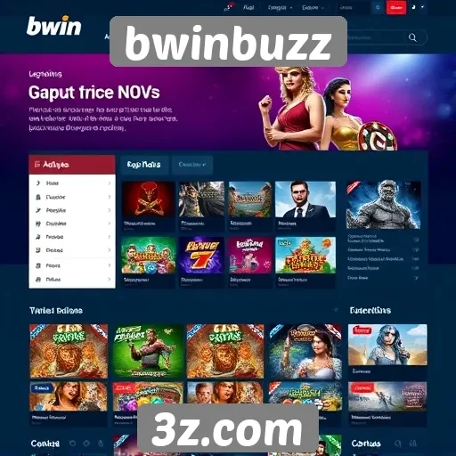 Análise da interface do site bwinbuzz
